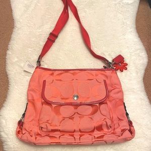 NWT Coach pomegranate peach crossbody bag
